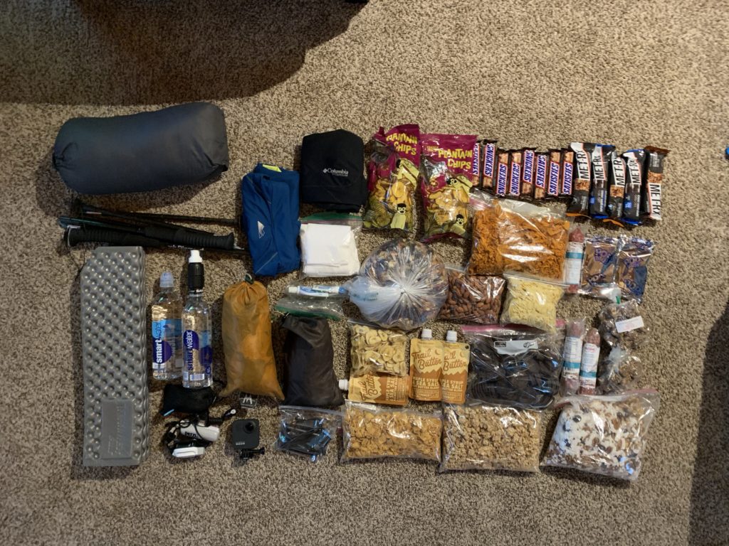 The gear and food I brought on the Long Trail, totally 27 pounds.