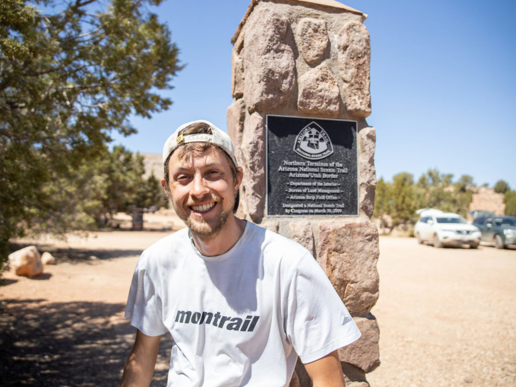 Joe McConaughy at the terminus of the 800 mile Arizona Trail